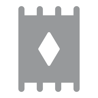 Icon of a razor blade in gray with a diamond-shaped opening in the center and jagged edges on top and bottom.